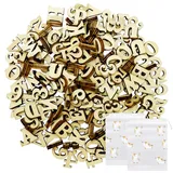 200 Stück Alphabet-Zahlen aus Holz mit 2 Regenbogenpferd-Aufbewahrungstaschen, alphanumerische Holzspäne, pädagogische Scrabble-Blöcke für Kinder, Scrabble-Spiel aus Holz