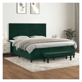 vidaXL Boxspringbett 180 x 200 cm Dunkelgrün