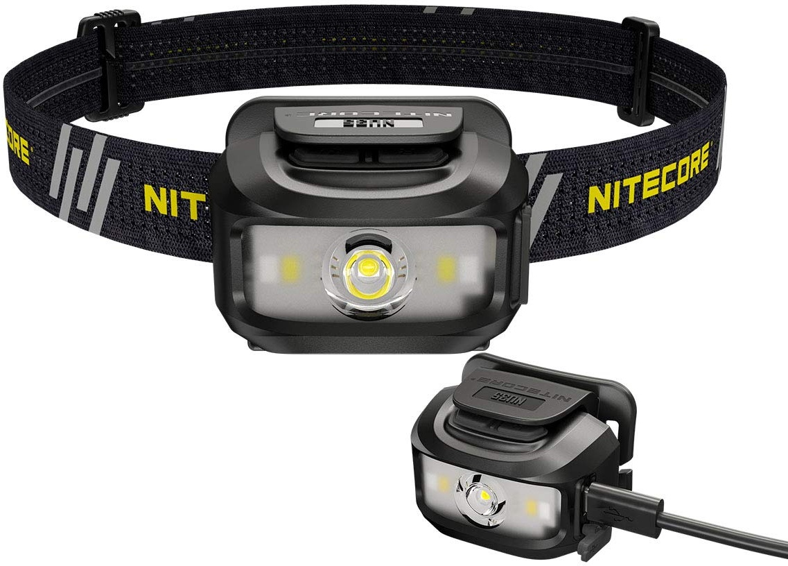 Nitecore NU35 Headlamp, Dual Power Source, Long Runtime, USB Rechargeable, Battery Included, Eco-Sensa Type-C USB charging cable included