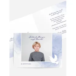 Dankeskarten Konfirmation selbst gestalten mit Spruch und Fotos im Onlinedesigner bei Meine-Kartenmanufaktur.de