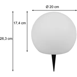 Trio Solar Außenleuchte Kunststoff Ø 20 cm inkl. 0,5 W LED Farbwechsler weiß