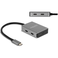 Delock 64249 Schnittstellen-Hub USB Typ-C 10000 Mbit/s Schwarz, Grau