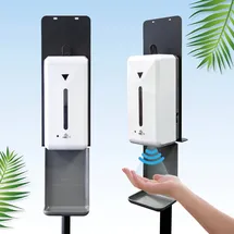 Toolbrothers kontaktloser automatischer Desinfektionsspender Sensor stehend, 1000ml Tank, höhenverstellbar, Netz- und Batteriebetrieb für öffentlic