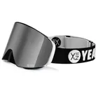 YEAZ Skibrille APEX Magnet-Ski-Snowboardbrille silber, Magnet-Wechsel-System für Gläser, silber/silber silberfarben