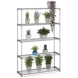 Relaxdays Blumenregal mit 5 Ebenen Grau