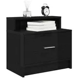 vidaXL Nachtschrank mit Schublade 51 x 31 x 47 cm Schwarz Eichen-Optik