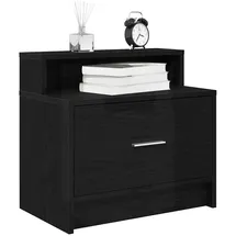 vidaXL Nachtschrank mit Schublade 51 x 31 x 47 cm Schwarz Eichen-Optik