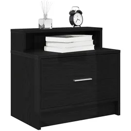 vidaXL Nachtschrank mit Schublade 51 x 31 x 47 cm Schwarz Eichen-Optik