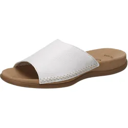 Pantolette GABOR, Damen, Gr. 44, weiß, Leder, klassisch, Schuhe, Sommerschuh, Schlappen mit Best Fitting