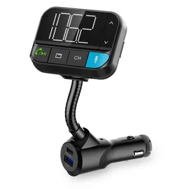 Nedis Kfz Audio FM Transmitter - Schwanenhals - Freisprechfunktion - 2.00 - Scharz-weiß Monitor - PD 20 W / QC 3.0 - Schnellladung -...