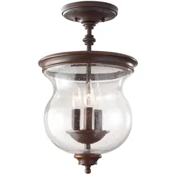 Pickering Lane 3-flammige Halbdeckenleuchte, Heritage Bronze