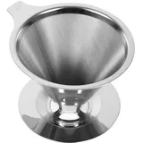 Kaffeefilter, Kaffeetropffilter Tasse, 1 Stück Edelstahl Universal Wiederverwendbare Kaffeefilter Tasse Dripper Mesh Doppelschicht Mesh Filter Cup Ständer für Home Office Café Reisen