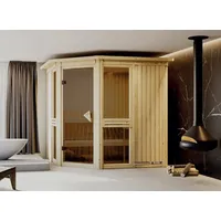Karibu Amelia 2 - Sauna mit Eckeinstieg 68 mm