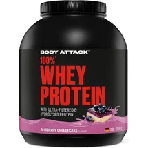 Body Attack 100% Whey Protein Blaubeere Käsekuchen Pulver 2000 g