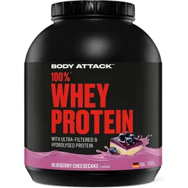 Body Attack 100% Whey Protein Blaubeere Käsekuchen Pulver 2000 g