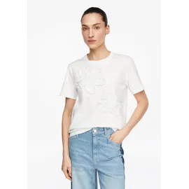 Comma, T-Shirt mit Blumenapplikationen - 40