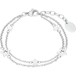Armband S.OLIVER JUNIOR "Sterne, 2036452", silber (edelstahlfarben), Armbänder, Mädchen, Edelstahl