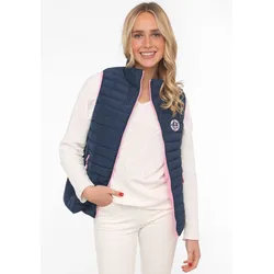 Steppweste ZWILLINGSHERZ, Damen, Gr. M, blau (marine), Obermaterial: 100% Polyester, Westen, mit Anker Motiv, Stehkragen und kontrast Zippern