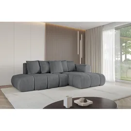 altdecor Ecksofa Cord 4-Sitzer Dunkelgrau