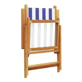 vidaXL Gartenstühle 2 Stk. Blau und Weiß Massivholz Akazie & Stoff