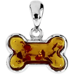 Ketten-Anhänger OSTSEE-SCHMUCK "Ostsee-Schmuck Anhänger Knochen Anhänger Knochen", weiß, Schmuckanhänger, Damen, 30 x 17mm, Silber 925 (Sterlingsilber), 2.1 g