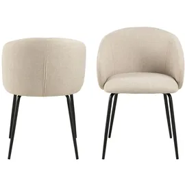 VCM 2er Set Actona Stuhl Eleanor Stoff Beige