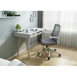 Mendler Moderner Bürostuhl HWC-J88, Schreibtischstuhl, ergonomisch atmungsaktiv, Taillenstütze, anhebbare Armlehne ~ grau