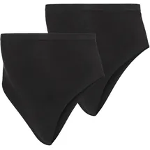 MAMA LICIOUS Umstandsslip "MLHEAL COTTON G-STRING 2-P A. NOOS", Damen, Gr. M, 2 Stk., schwarz (schwarz pack:schwarz), Jersey, Obermaterial: 79% Baumwolle, 15% Polyamid, 6% Elasthan, unifarben, Unterhosen