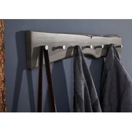 Massivmoebel24 Garderobenleiste Akazie 70 x 5 x 10 cm Grau