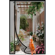 luxuskollektion Fliegengitter Tür Magnetvorhang 110 x 220 cm Schwarz