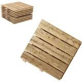 Floranica Holzterrassenplatten 1 Stück 50x50 cm Lärchenholz Unbehandelt Boden für die Sauna Terrasse oder dem Balkon Holzfliese im Garten Gefräste Oberfläche Balkonfliesen