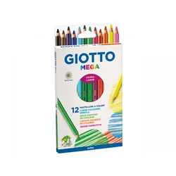 Giotto Mega Farbstifte, 12 Farben