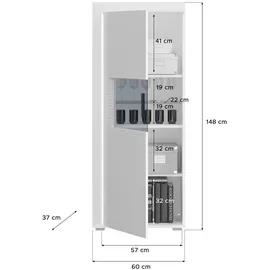 Möbel Boss Vitrine Skylight 60 x 148 x 37 cm Weiß