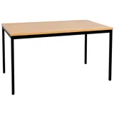 furni24 Mehrzwecktisch 140x80 cm Buche, Einfache Montage, Arbeitstisch, Bürotisch, Küchentisch, Esstisch, Druckertisch Büro-Möbel Arbeitszimmer Computertisch Gaming-Tisch