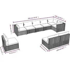 vidaXL Garten-Lounge-Set 9-tlg. braun