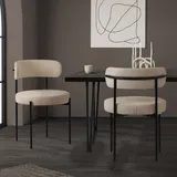 2er Set Esszimmerstühle Wohnzimmerstühle Küchenstühle Rückenlehne Stoff Braun