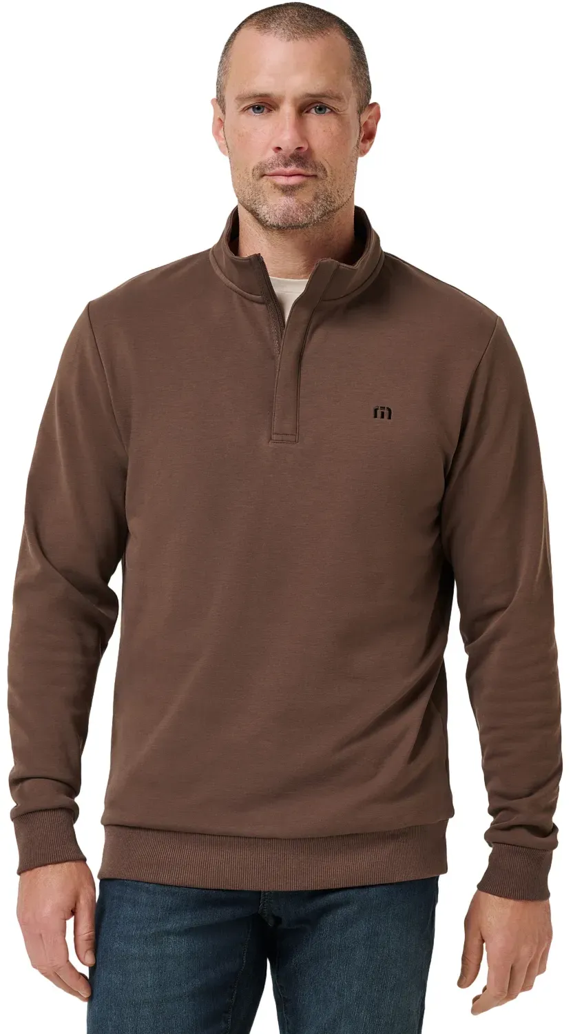 TRAVISMATHEW Layer Cloud Quarter Zip 2.0, braun