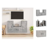 vidaXL 3-tlg. TV-Schrank-Set Betongrau Holzwerkstoff