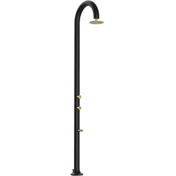 Sined Luna Alu Schwarz Gold Aluminium Dusche Doppelter Wasseranschluss Duschkopf Schwarz Gold