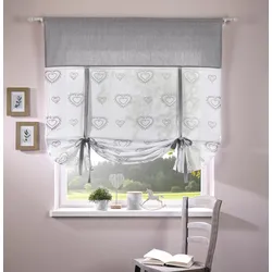 Gardine »Louis«, (1 St.), halbtransparent, nachhaltig, einseitig bedruckt, 78946333-1 grau