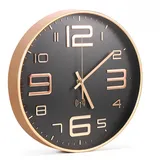 Weskjer Funkuhr Wand mit Großen Zahlen Wanduhr Funk, Wanduhr Automatische Zeitumstellung Rosegold Funkwanduhr Geräuschlos Wohnzimmer Küchenuhr für Schlafzimmer Küche Büro 30cm