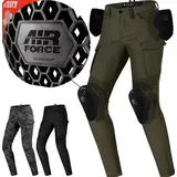 Damen Motorrad Textilhose grün-braun