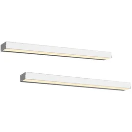 meine wunschleuchte Spiegelleuchte 2er Set Warmweiß Silber 60 cm