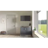 Flex-Well Miniküche »Morena«, mit E-Geräten, Gesamtbreite: 100 cm, grau