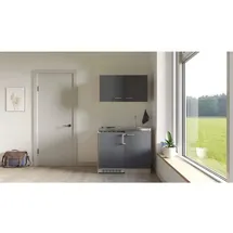 Flex-Well Miniküche »Morena«, mit E-Geräten, Gesamtbreite: 100 cm, grau