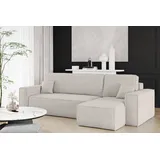 Kaiser Möbel Ecksofa mit schlaffunktion und bettkasten, Eckcouch BEST Dicker Cord Beige Rechts - Beige