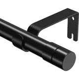 WELDUN Gardinenstangen für Fenster, 81-199 cm Metall ausziehbare Vorhangstange, Φ19.5 mm robustes Gardinenstangen-Set mit Halterungen für Schlafzimmer, Wohnzimmer, Schwarz