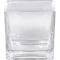 SANDRA RICH Vase Glas Kastenvase Glasvase -CUBE- quadratisch klar