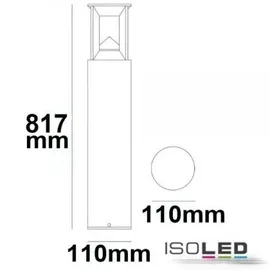 ISOLED Wegeleuchte Aluminium 80cm 9W inkl. LED warmweiß sandschwarz