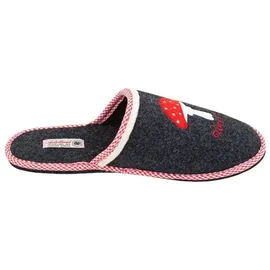 ADELHEID Glückspilz Filzpantoffeln, Farbe:Rabenschwarz, Größe:40/41 - Schwarz - 40-41
